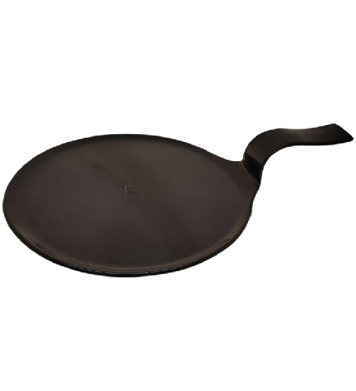 Pami Le coq, piatto tondo nero con manico, in ardesia cm 34x23