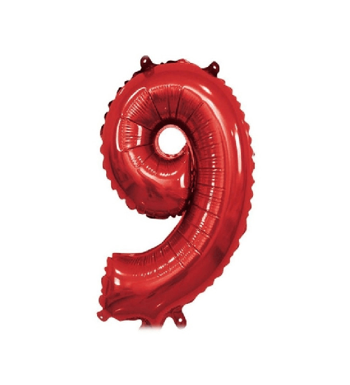 Rocca fun factory, palloncino numero 9 rosso minishipe 14 - 35 cm 1 pz