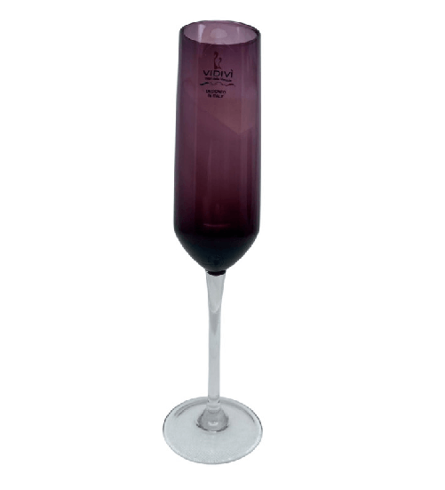 Vidivì Vetrerie riunite ABC, set 6 calici flute 25 cl, ametista