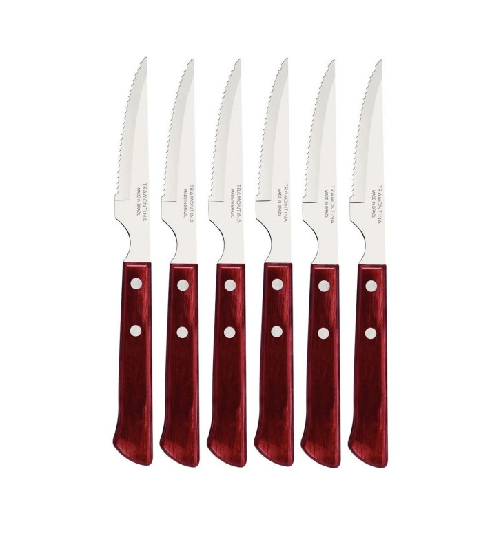 Tramontina. Tramontina Churrasco, set 6 coltello da bistecca dentato a punta, manico poliwood