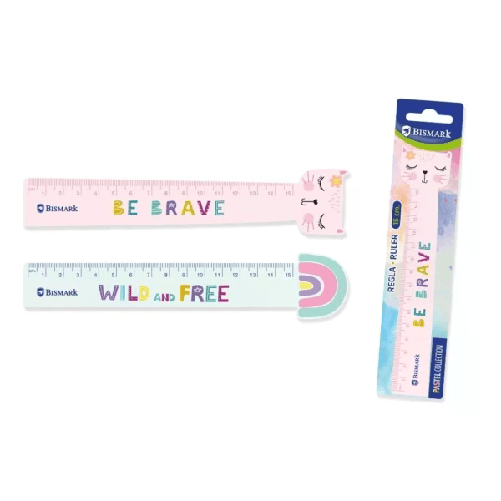 Bismark  Righello Bismark da 15 cm con decorazioni con frasi motivazionali - Realizzato in plastica
