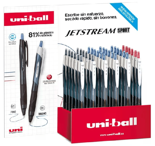 Uniball  Espositore Uni-ball JetStream Sport SXN-150E con 36 penne a inchiostro pigmentato