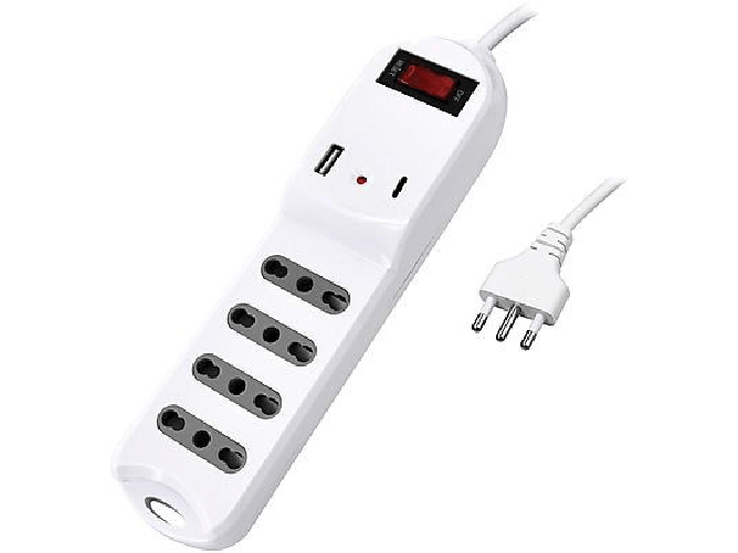 Mediacom multipresa md-pm102 4 posti 2 usb con interruttore e protezione termica bianca