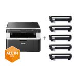 Brother DCP-1612W Stampante Multifunzione Laser Wi-Fi con 5 Toner TN1050 Inclusi