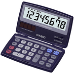 Casio SL-100VERA Calculadora de Bolsillo Tipo Concha - Pantalla LC Extragrande de 8 Digitos - Funcion Conversor de Euros