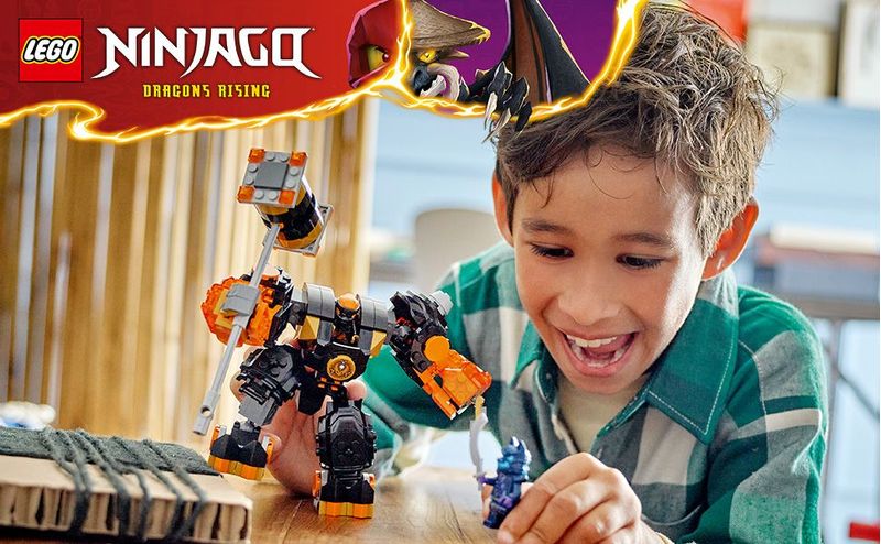 LEGO-NINJAGO-71806-Mech-Elemento-di-Terra-di-Cole-Giochi-per-Bambini-da-7--Action-Figure-Personalizzabile-con-2-Minifigure