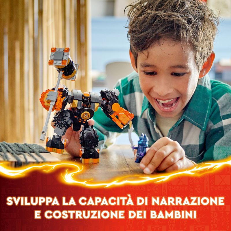 LEGO-NINJAGO-71806-Mech-Elemento-di-Terra-di-Cole-Giochi-per-Bambini-da-7--Action-Figure-Personalizzabile-con-2-Minifigure