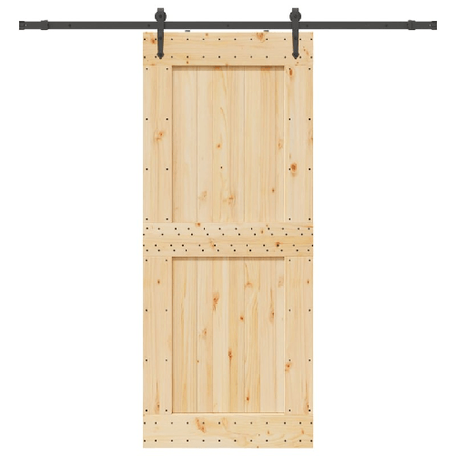 VidaXL Porta Scorrevole con Set Hardware 95x210 cm Legno Massello Pino