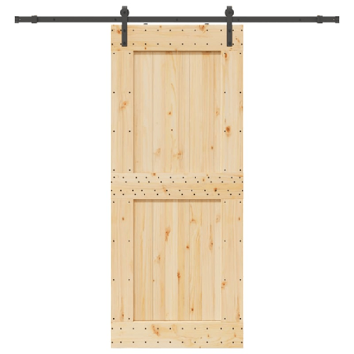 VidaXL Porta Scorrevole con Set Hardware 95x210 cm Legno Massello Pino