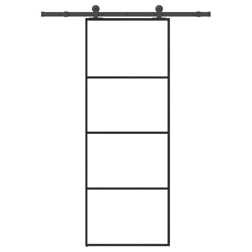 VidaXL Porta Scorrevole con Ferramenta 76x205cm Vetro ESG Alluminio