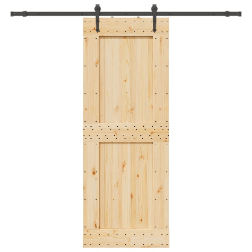 VidaXL Porta Scorrevole con Set Hardware 85x210 cm Legno Massello Pino