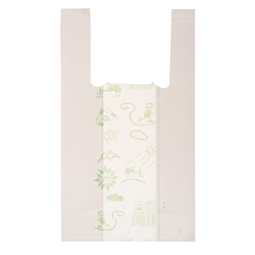 No Brand Scatola 500 Shoppers bianchi MINI 15mic 22x40CM 6,5+6,5cm Mater-Bi