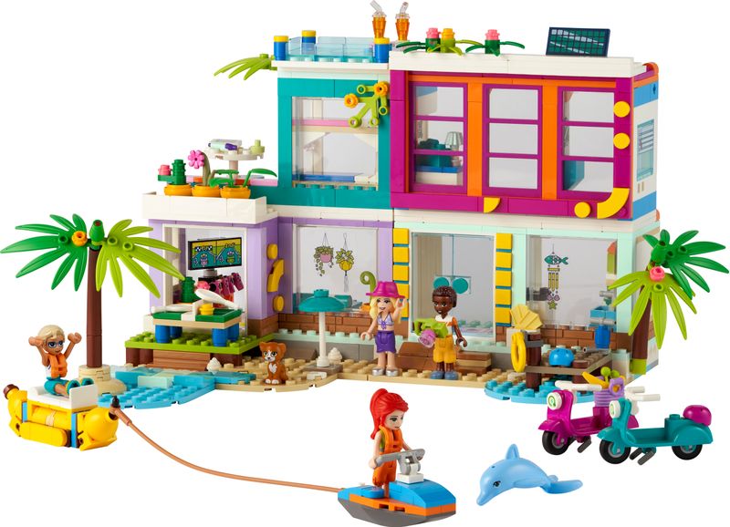 LEGO-Friends-41709-Casa-delle-Vacanze-sulla-Spiaggia-con-Piscina-e-Mini-Bamboline-Mia-Costruzioni-per-Bambini-di-7--Anni