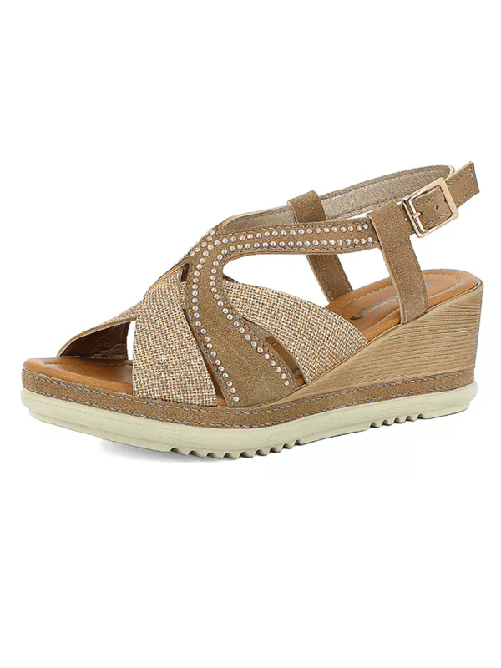 INBLU SCARPE SANDALO SANDALI ZEPPA DONNA INBLU FK000008 FK08 BEIGE ORIGINALE PE 2025