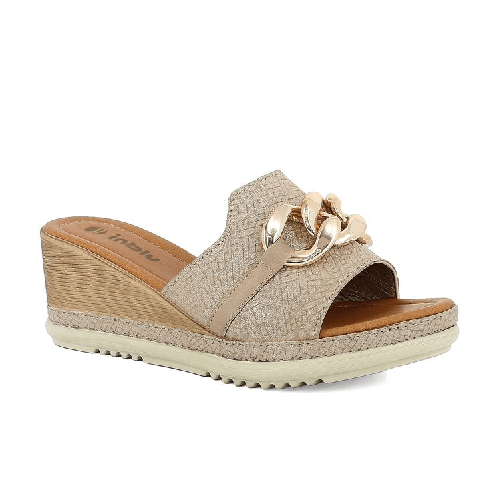 INBLU SCARPE CIABATTE SANDALI ZEPPA DONNA INBLU FK000005 FK05 BEIGE ORIGINALE PE 2025