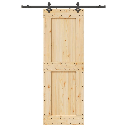 VidaXL Porta Scorrevole con Set Hardware 80x210 cm Legno Massello Pino