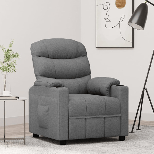 VidaXL Poltrona Reclinabile in Tessuto Grigio Chiaro