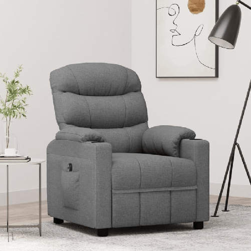 VidaXL Poltrona Elettrica Reclinabile Grigio Chiaro in Tessuto