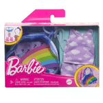 Mattel Barbie Abbigliamento e Accessori Portachiavi Deluxe Arcobaleno Borsa Con Pigiama ASS.HJT41/HJT42