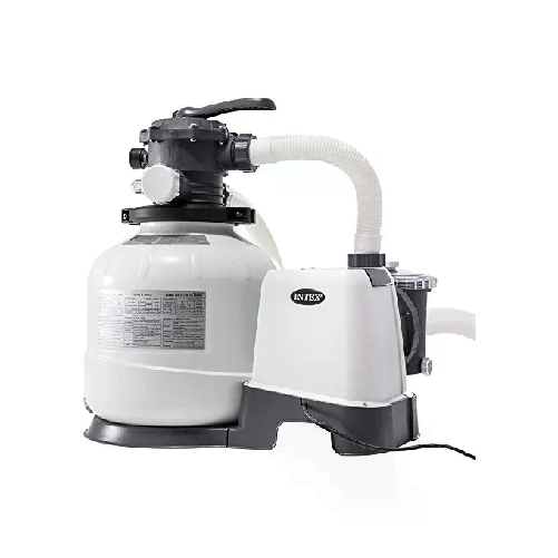 Intex Pompa a Sabbia 10000 L-H Flusso Acqua da 10.500 L-H, Flusso Sistema Da 8.000 L-H Bianco
