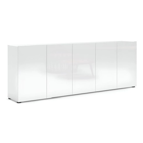Stilio Madia Moderna 5 Ante 225x38x80 cm Bianco Lucido