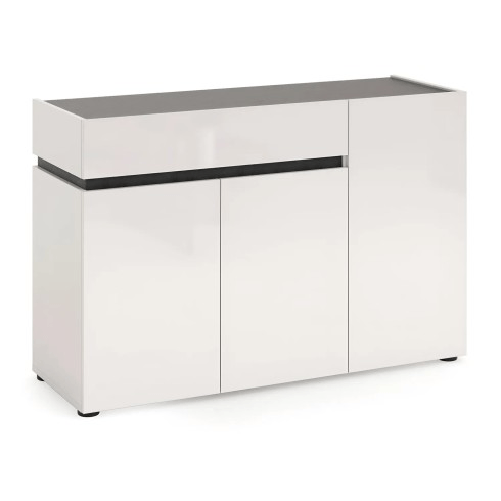 Stilio Madia Bianca 120x43x80 cm con 3 Ante e Cassetto Soft-Close