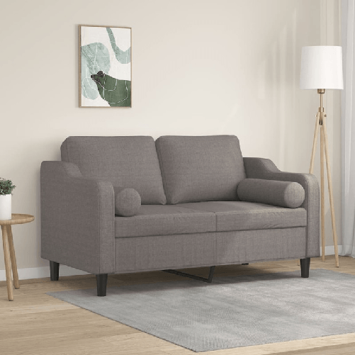 VidaXL Divano a 2 Posti con Cuscini Tortora 120 cm in Tessuto