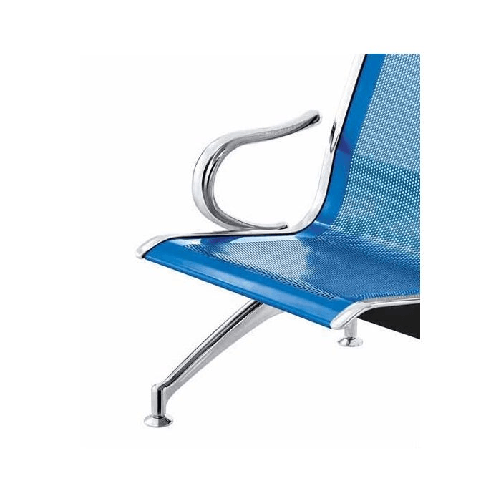 Panca-per-sala-attesa-ufficio-studio-in-acciaio-a-1-posto---colore-blu