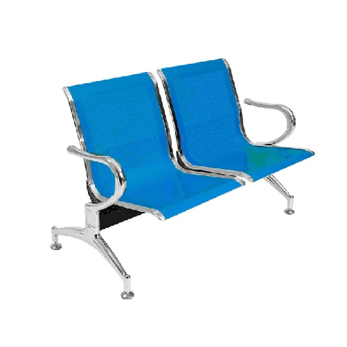 Panca-per-sala-attesa-ufficio-studio-in-acciaio-a-2-posti---colore-blu