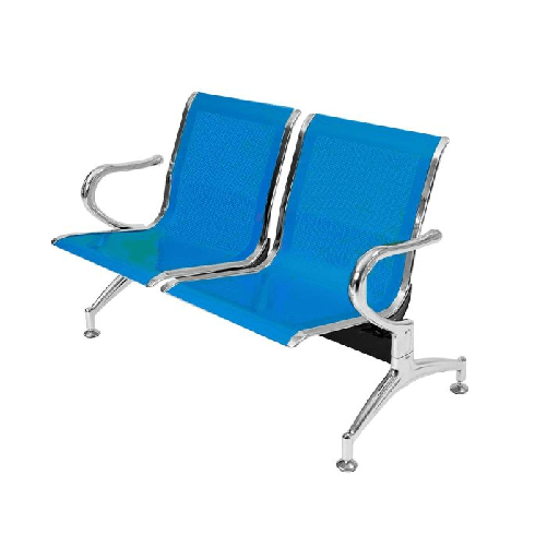Panca-per-sala-attesa-ufficio-studio-in-acciaio-a-2-posti---colore-blu