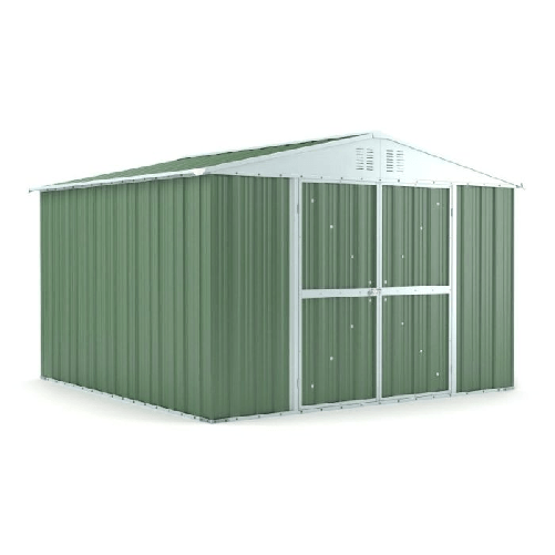 Box-lamiera-giardino-327x307cm-x-h2.15m---145KG---1004mq-casetta-attrezzi-in-Acciaio-Zincato---VERDE