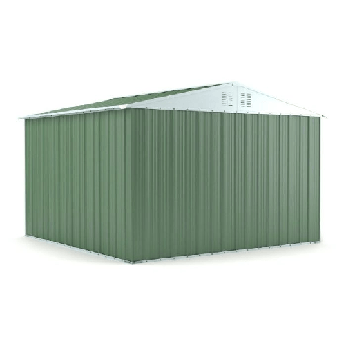 Box-lamiera-giardino-327x307cm-x-h2.15m---145KG---1004mq-casetta-attrezzi-in-Acciaio-Zincato---VERDE