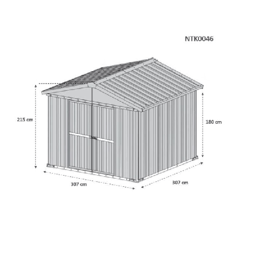 Box-lamiera-giardino-327x307cm-x-h2.15m---145KG---1004mq-casetta-attrezzi-in-Acciaio-Zincato---VERDE