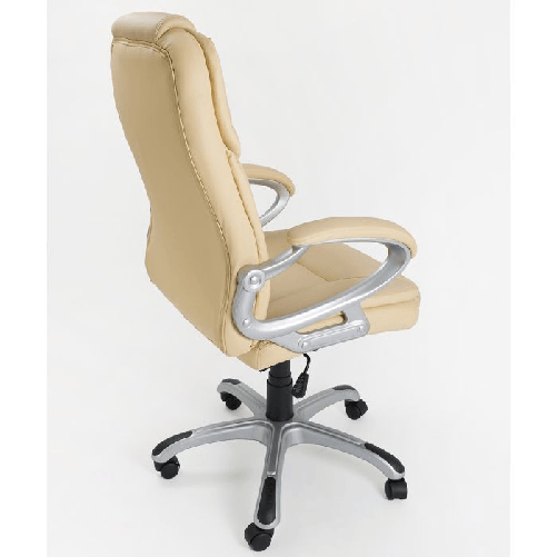 Poltrona-regolabile-e-girevole-da-Ufficio-Presidenziale-direzionale-ergonomica-Modello-Silky-in-ecopelle-colore-beige