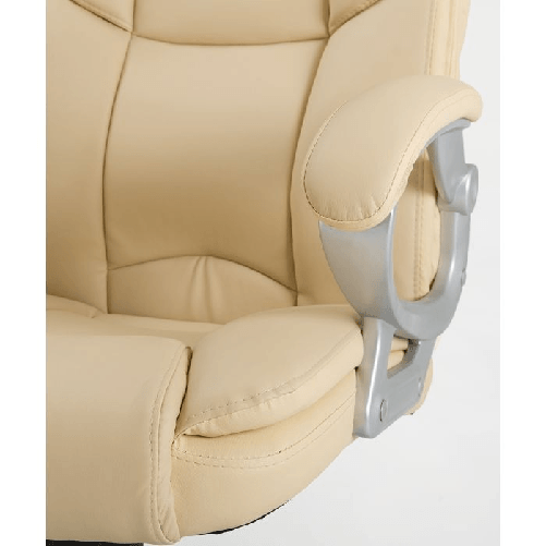 Poltrona-regolabile-e-girevole-da-Ufficio-Presidenziale-direzionale-ergonomica-Modello-Silky-in-ecopelle-colore-beige