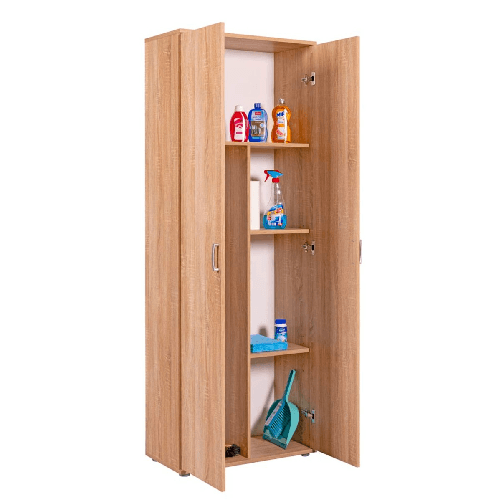 Armadio-a-2-Ante-con-Ripiani-e-Vano-Portascope-Mobile-Organizza-Spazio