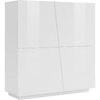 Credenza-da-Ingresso-Madia-120-cm-Laccato-Bianco-Mobile-con-4-Ante