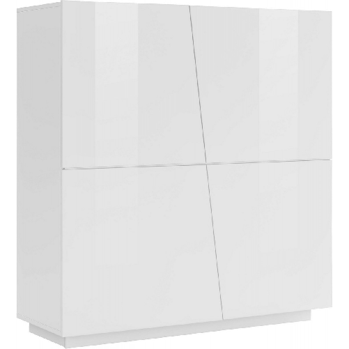 Credenza-da-Ingresso-Madia-120-cm-Laccato-Bianco-Mobile-con-4-Ante