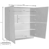 Credenza-da-Ingresso-Madia-120-cm-Laccato-Bianco-Mobile-con-4-Ante