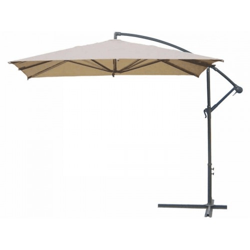 Ombrellone-in-Acciaio-Quadrato-3x3-Antivento-a-Braccio-Palo-Laterale-Estate