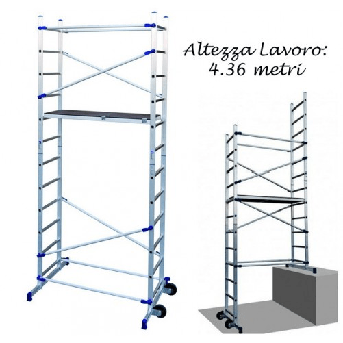 Ponteggio-Mobile-Altezza-lavoro-4.36-Scala-Trabattello-in-Alluminio-Ruote-Facal