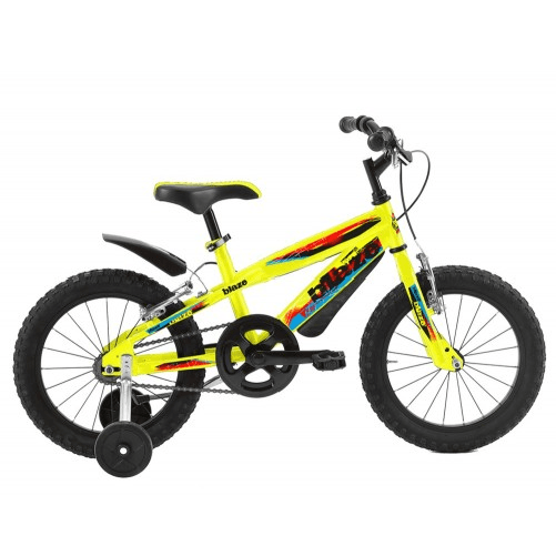 Bicicletta-da-Bambino-Gialla-16-Pollici-con-Rotelle-Bici-Mountain-Bike