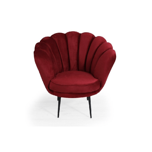 Poltroncina-Poltrona-a-Conchiglia-in-Velluto-Rosso-da-Ufficio-Sala-Sedia-Moderna