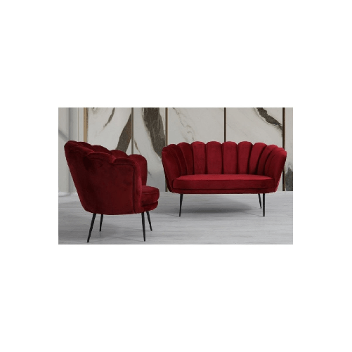 Poltroncina-Poltrona-a-Conchiglia-in-Velluto-Rosso-da-Ufficio-Sala-Sedia-Moderna