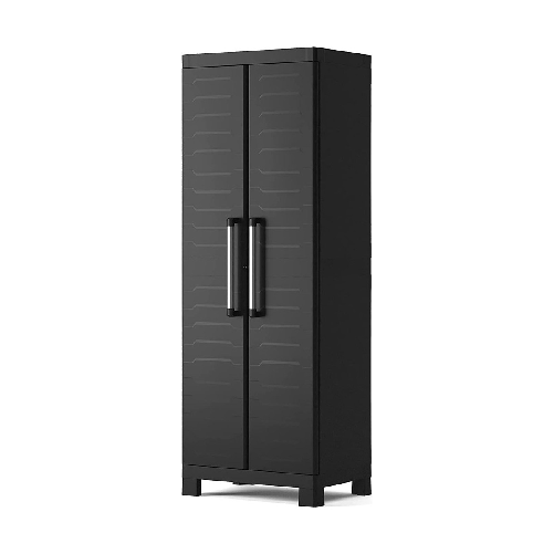 Keter-Armadio-Detroit-Alto-Portascope-Nero-in-Resina-Resistente-da-Esterno