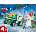 LEGO City 60403 Ambulanza di Emergenza e Snowboarder, Veicolo Giocattolo per il Pronto Soccorso