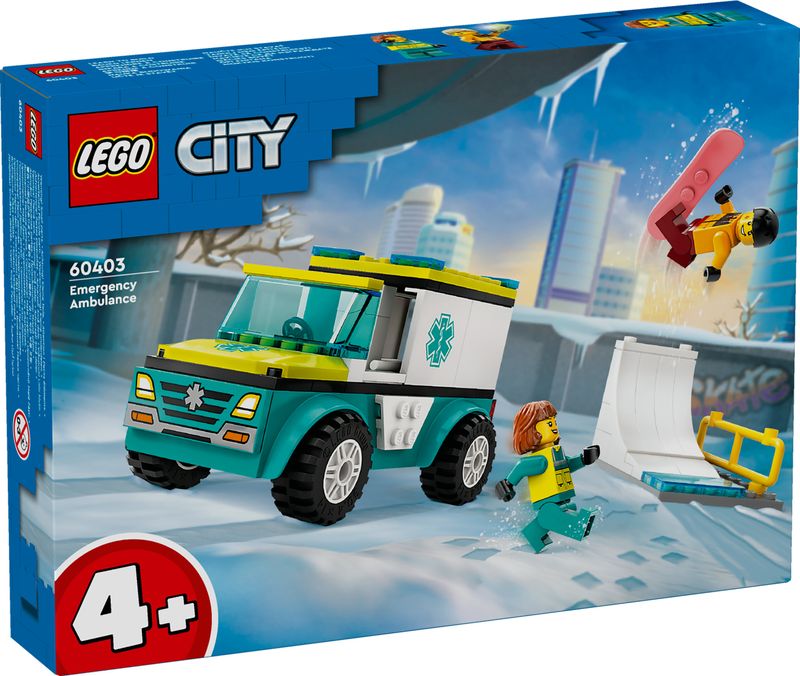 LEGO-City-60403-Ambulanza-di-Emergenza-e-Snowboarder-Veicolo-Giocattolo-per-il-Pronto-Soccorso-Giochi-per-Bambini-4--Anni