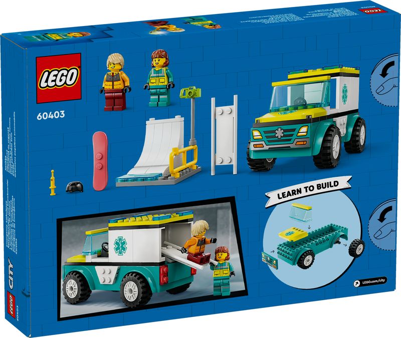 LEGO-City-60403-Ambulanza-di-Emergenza-e-Snowboarder-Veicolo-Giocattolo-per-il-Pronto-Soccorso-Giochi-per-Bambini-4--Anni