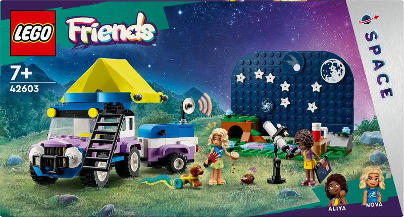 LEGO-Friends-42603-Camping-Van-Sotto-le-Stelle-Giochi-per-Bambini-7--con-Telescopio-Giocattolo-Auto-Mini-Bamboline-e-Cane