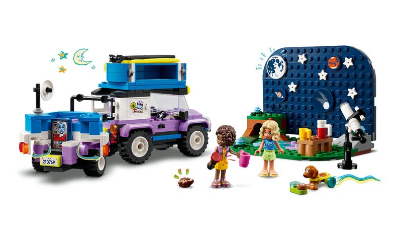 LEGO-Friends-42603-Camping-Van-Sotto-le-Stelle-Giochi-per-Bambini-7--con-Telescopio-Giocattolo-Auto-Mini-Bamboline-e-Cane